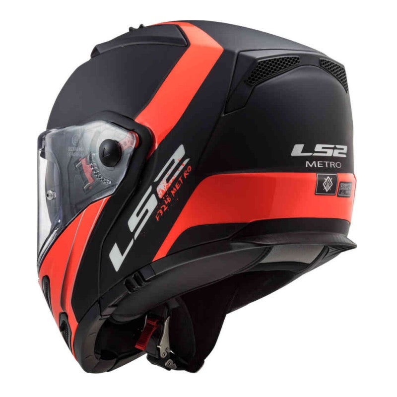 LS2 METRO EVO FF324 P/J RAPID NEGRO NARANJA FLÚOR