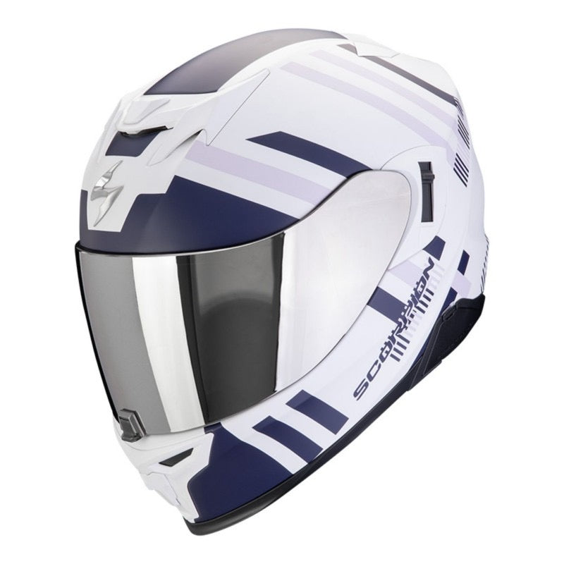 SCORPION EXO-520 EVO AIR BANSHEE BLANCO MATE / AZUL / MORADO