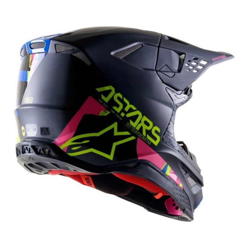 ALPINESTARS SUPERTECH S - M8 ECHO ECE NEGRO / AZUL / AMARILLO / ROSA FLUO M&G