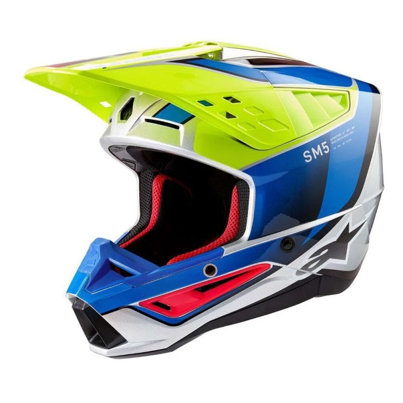 ALPINESTARS S-M5 SAIL AMARILLO FLUO / ENAMEL AZUL / PLATA BRILLANTE