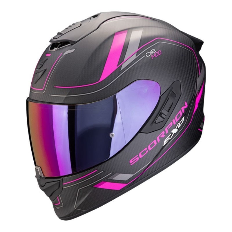 SCORPION EXO-1400 EVO 2 CARBON AIR MIRAGE NEGRO MATE / ROSA