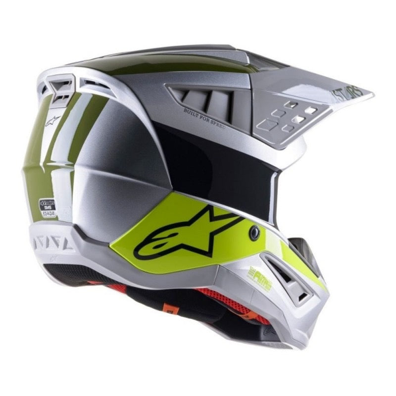 ALPINESTARS S - M5 BOND ECE GRIS / AMARILLO FLUO / MILITAR VERDE BRILLANTE