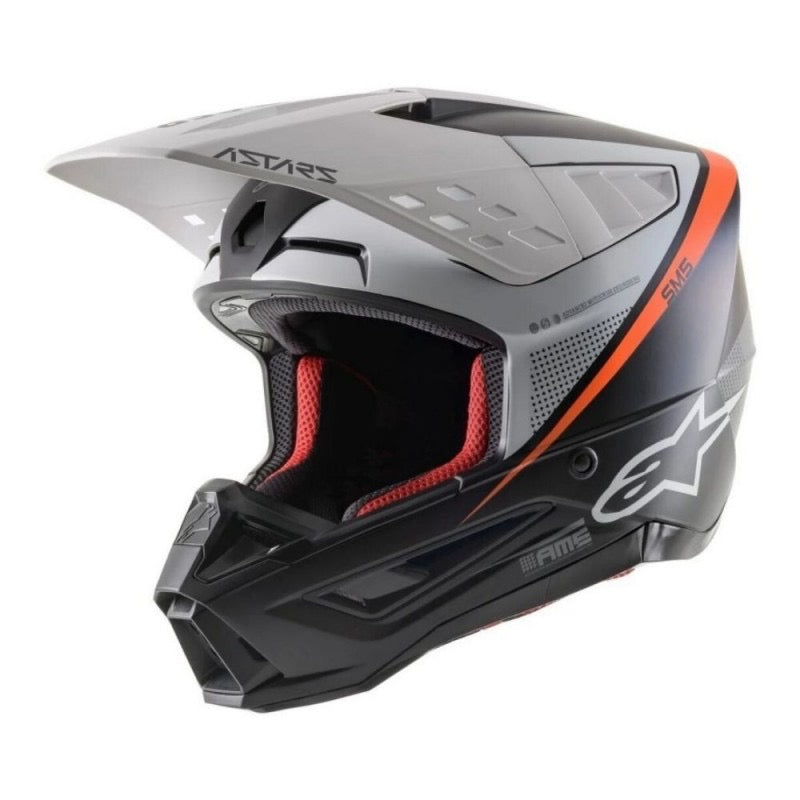 ALPINESTARS S - M5 RAYON ECE NEGRO / BLANCO / NARANJA FLUO MATE