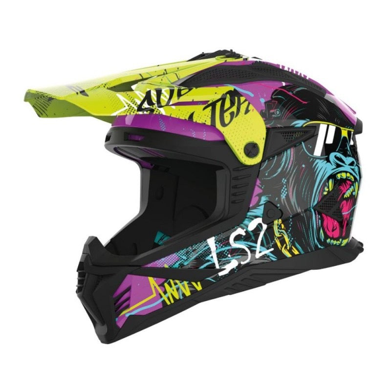 LS2 MX708 FAST II GORILLA PURPURA / AMARILLO H-V