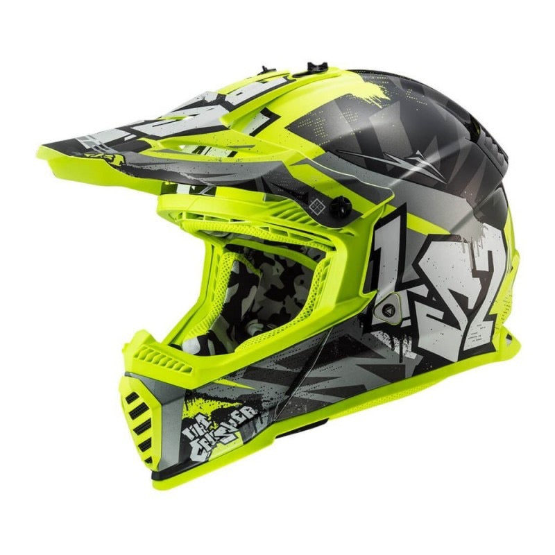 LS2 MX437 FAST EVO CRUSHER NEGRO / AMARILLO