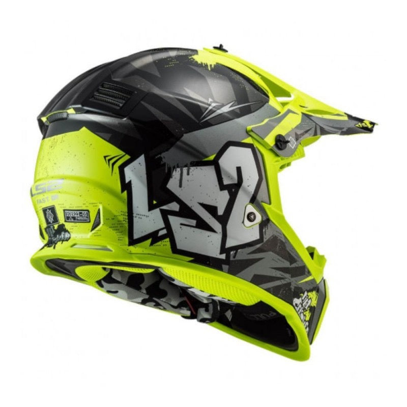 LS2 MX437 FAST EVO CRUSHER NEGRO / AMARILLO