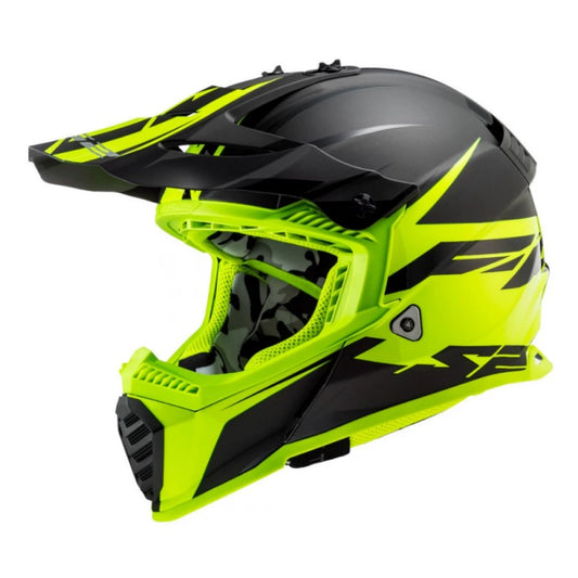 LS2 MX437 FAST EVO ROAR NEGRO MATE / AMARILLO FLUOR