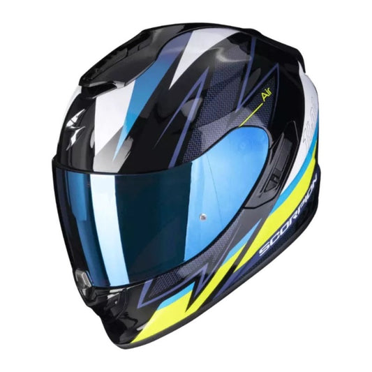 SCORPION EXO-1400 EVO AIR THELIOS NEGRO / AZUL / NEON AMARILLO