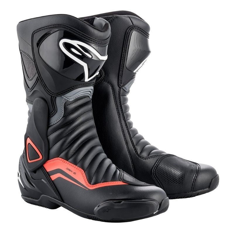 ALPINESTARS SMX-6 V2 NEGRO / GRIS / ROJO FLÚOR