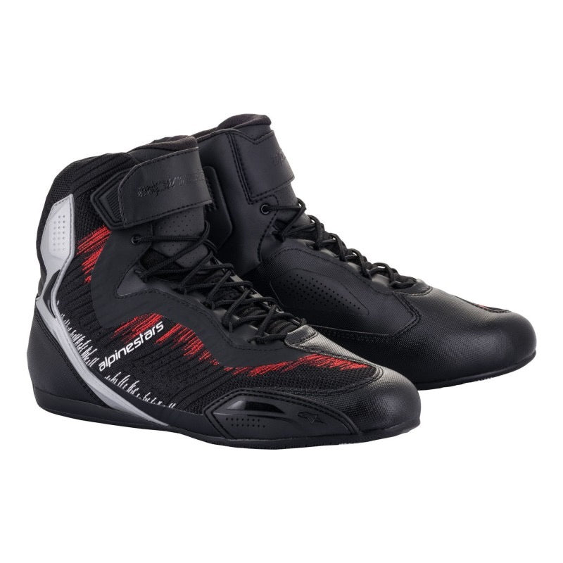 ALPINESTARS FASTER-3 RIDEKNIT NEGRO / PLATA / ROJO BRILLANTE