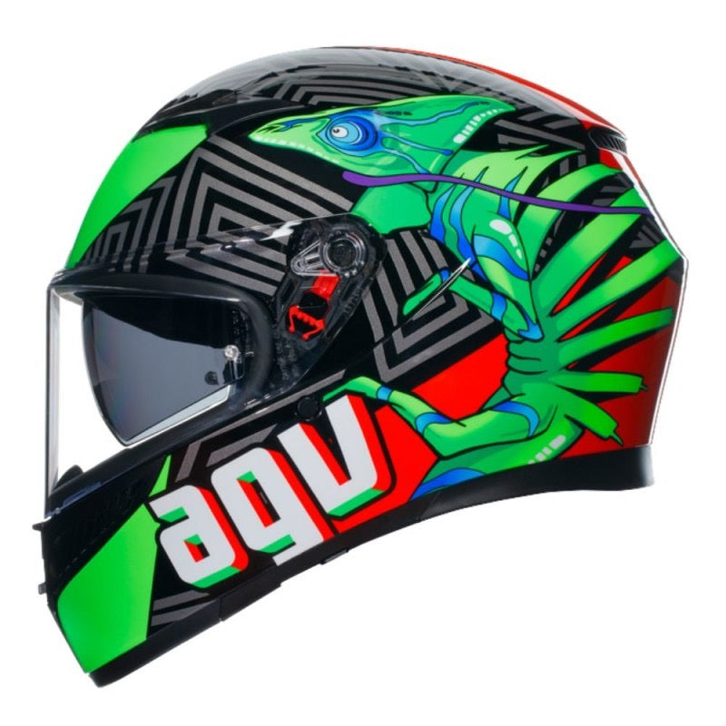 AGV K3 E2206 MPLK KAMALEON NEGRO / ROJO / VERDE