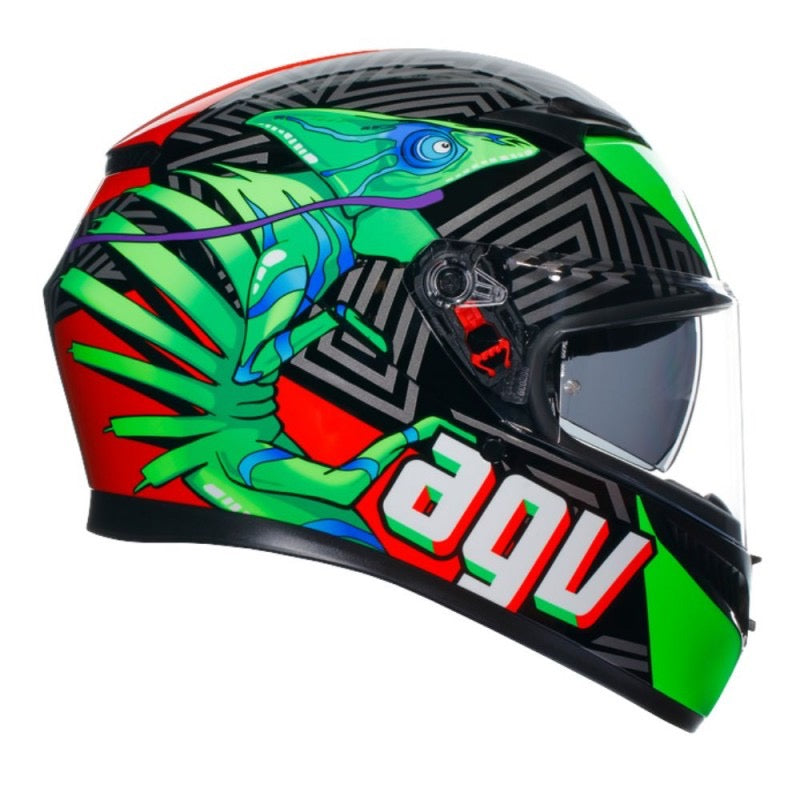 AGV K3 E2206 MPLK KAMALEON NEGRO / ROJO / VERDE