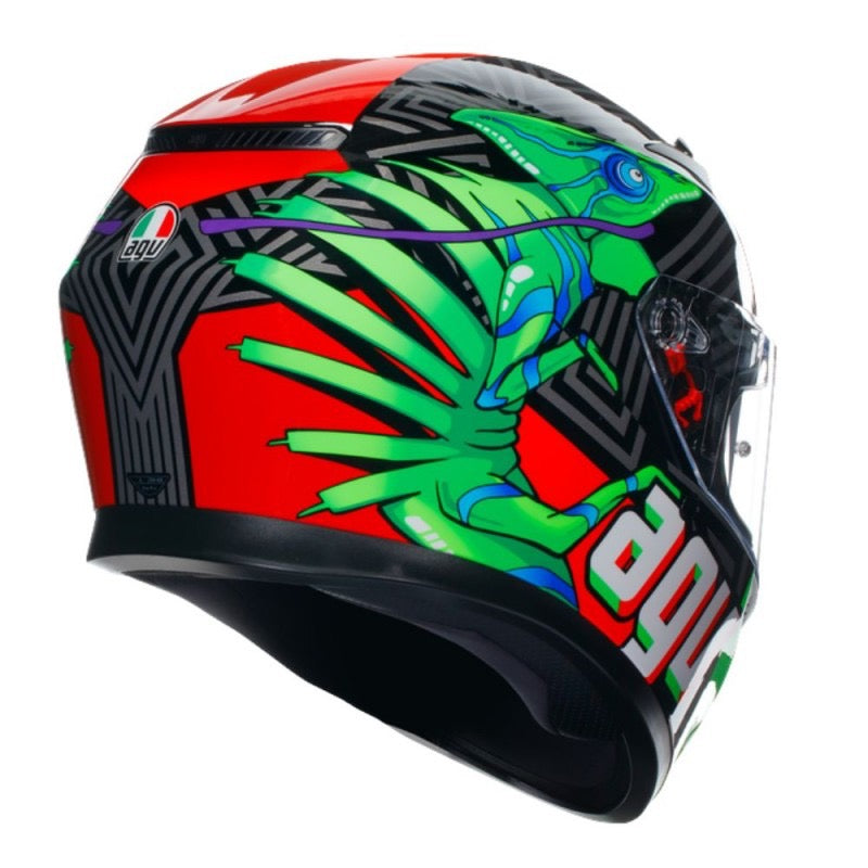 AGV K3 E2206 MPLK KAMALEON NEGRO / ROJO / VERDE