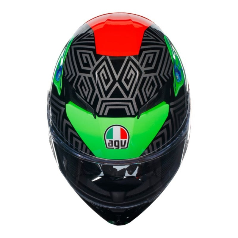 AGV K3 E2206 MPLK KAMALEON NEGRO / ROJO / VERDE