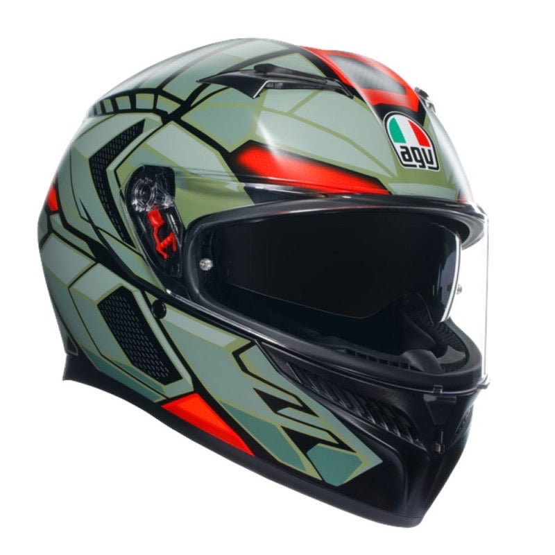 AGV K3 E2206 MPLK DECEPT NEGRO MATE / VERDE / ROJO