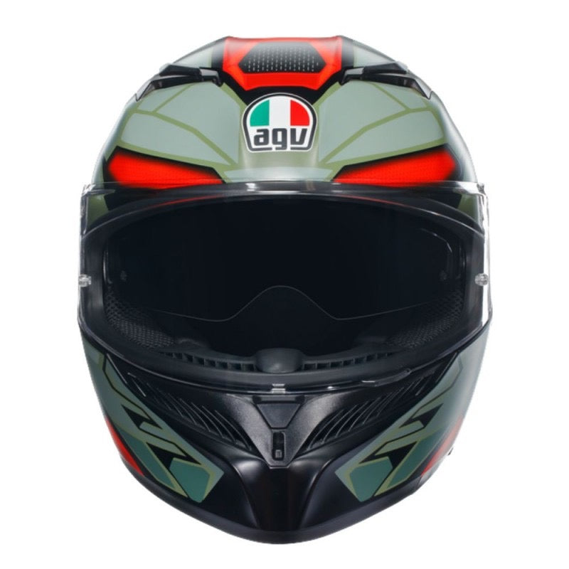 AGV K3 E2206 MPLK DECEPT NEGRO MATE / VERDE / ROJO