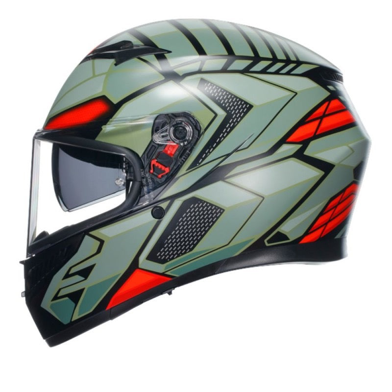 AGV K3 E2206 MPLK DECEPT NEGRO MATE / VERDE / ROJO