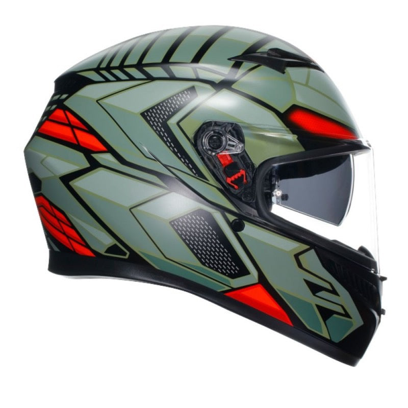 AGV K3 E2206 MPLK DECEPT NEGRO MATE / VERDE / ROJO