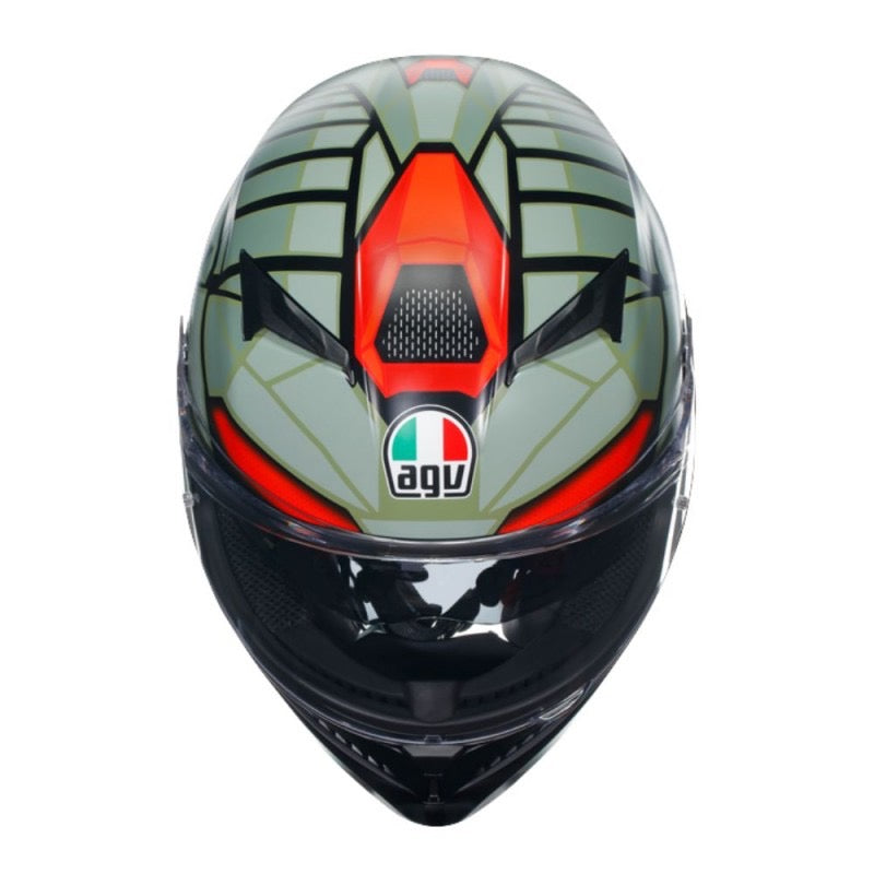 AGV K3 E2206 MPLK DECEPT NEGRO MATE / VERDE / ROJO