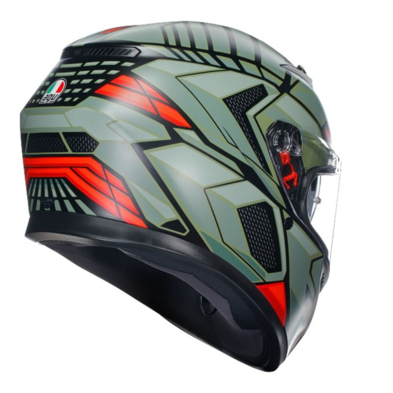 AGV K3 E2206 MPLK DECEPT NEGRO MATE / VERDE / ROJO