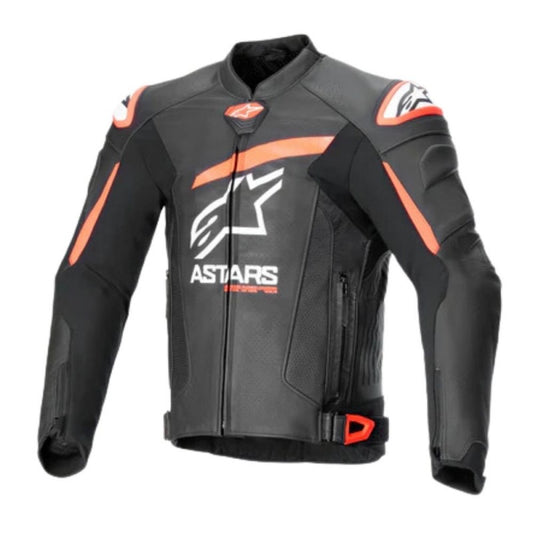 ALPINESTARS GP PLUS R V4 AIRFLOW LEATHER NEGRO / ROJO FLUOR / BLANCO