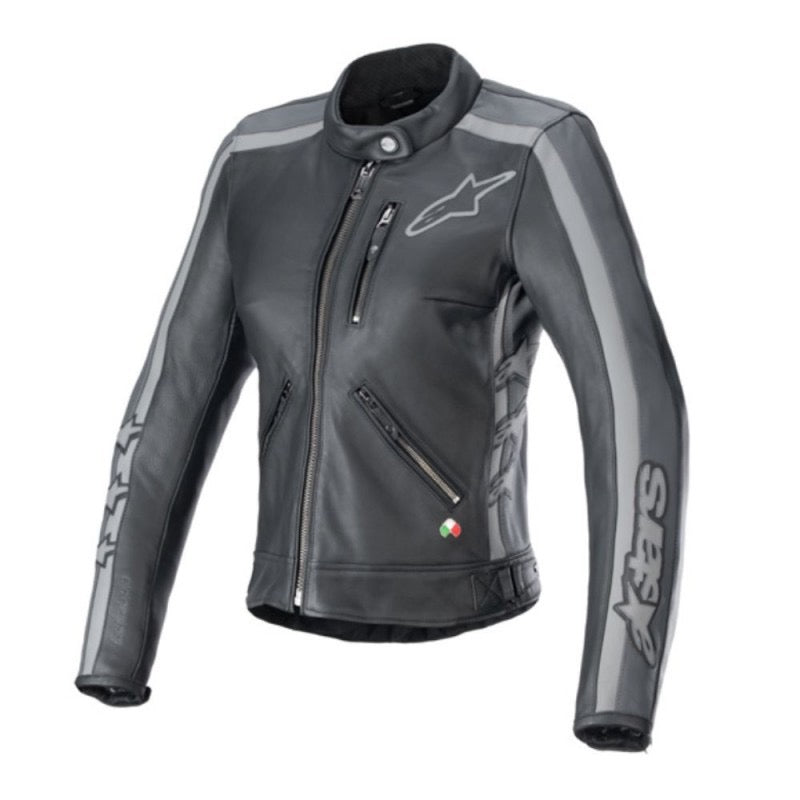 ALPINESTARS STELLA DYNO LEATHER NEGRO / GRIS TAR / GRIS OSCURO