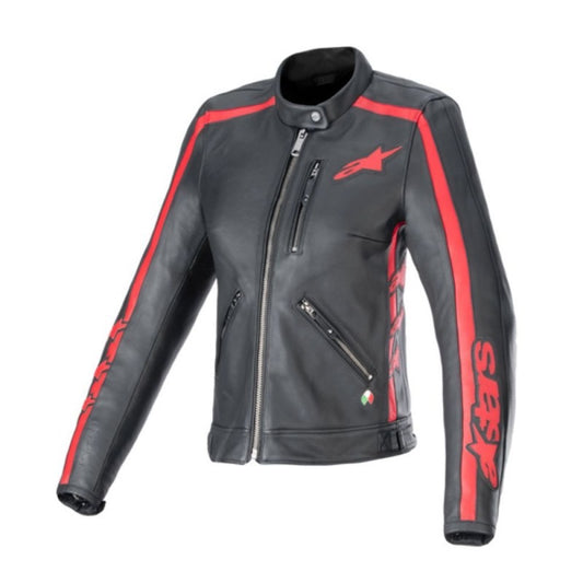 ALPINESTARS STELLA DYNO LEATHER NEGRO HAUTE / ROJO