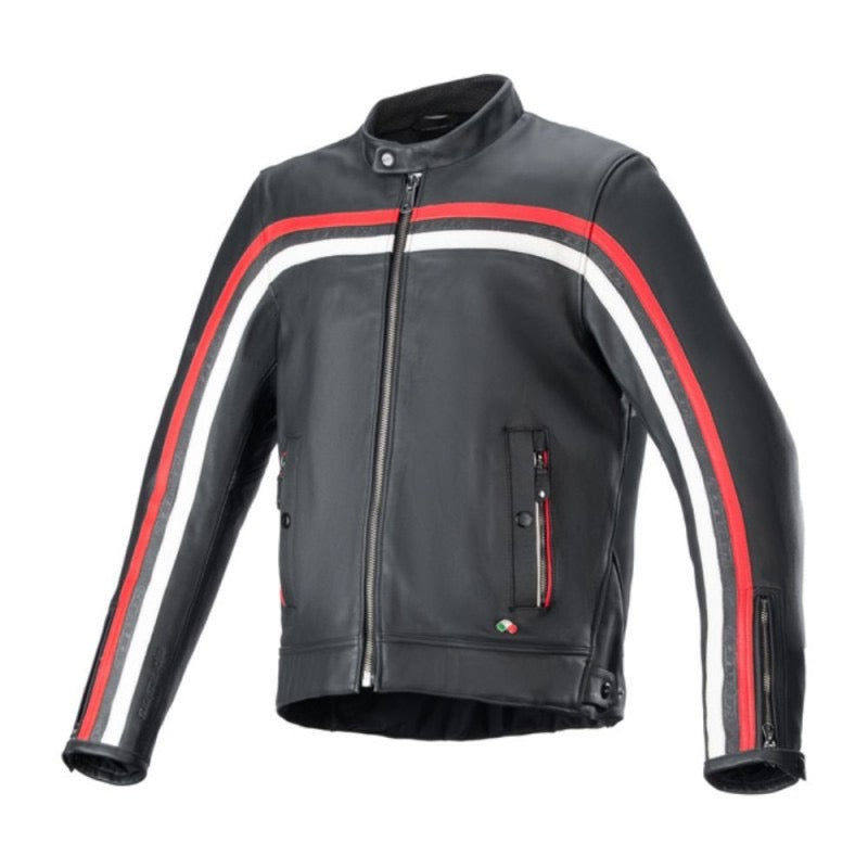 ALPINESTARS DYNO LEATHER NEGRO RUBY / ROJO ECRU