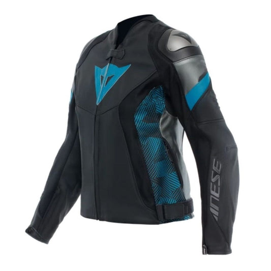 DAINESE AVRO 5 LEATHER WMN NEGRO / TEAL / ANTRACITA