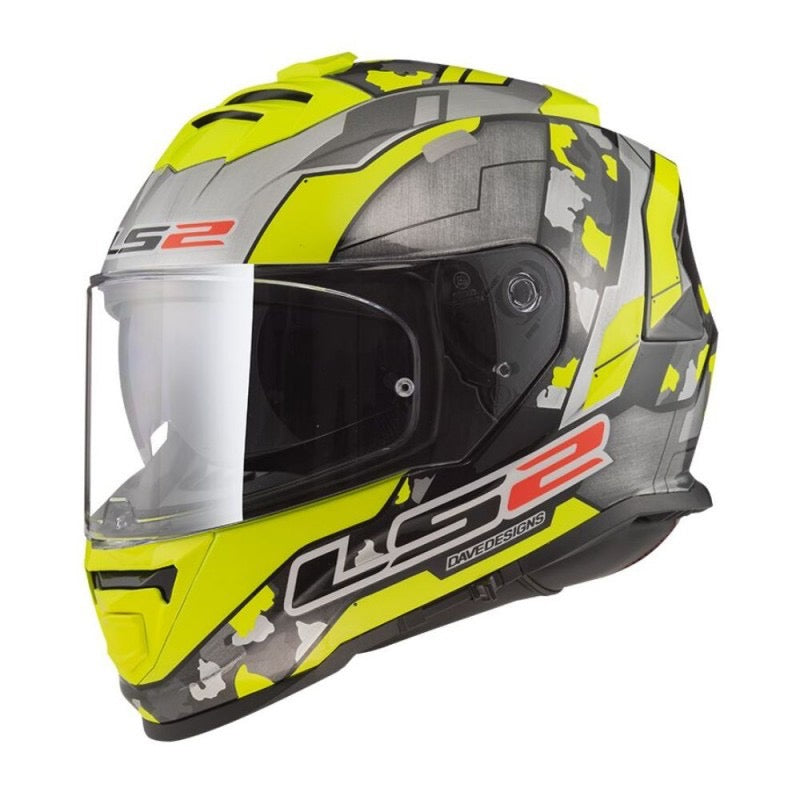 LS2 FF800 STORM II CYBORG HI-VIS AMARILLO / GRIS