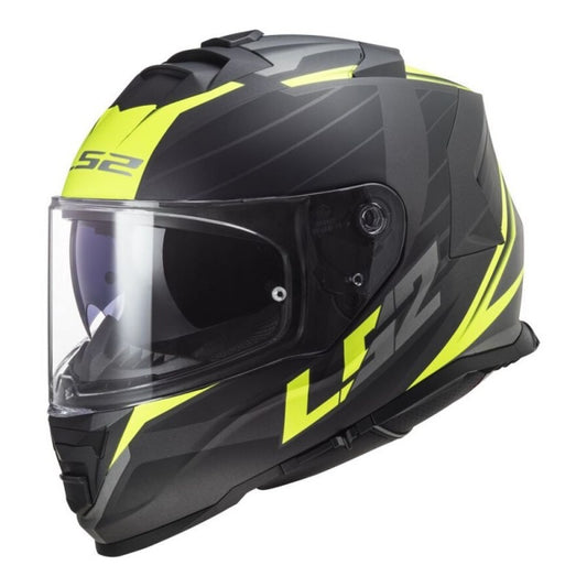 LS2 FF800 STORM II NERVE NEGRO MATE / AMARILLO HI-VIS