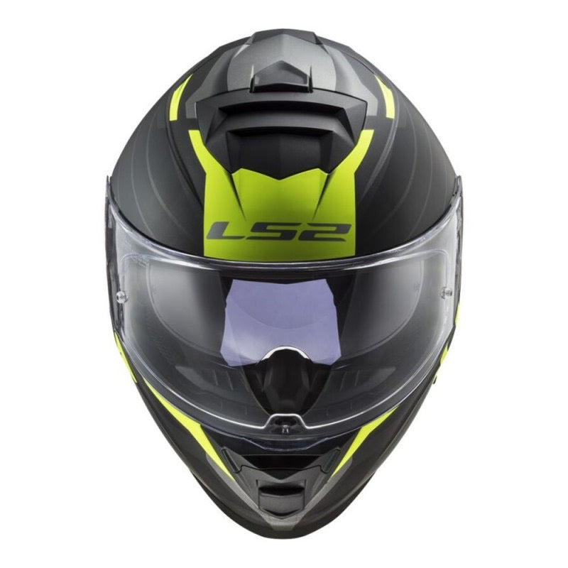 LS2 FF800 STORM II NERVE NEGRO MATE / AMARILLO HI-VIS