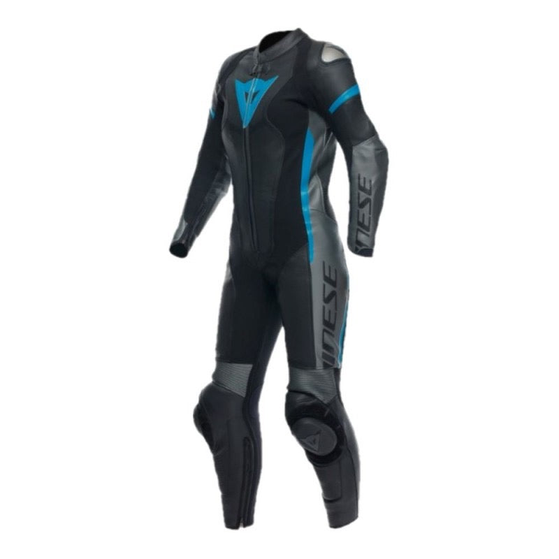 DAINESE GROBNIK LADY LEATHER 1PC PERF NEGRO / ANTRACITA / TEAL