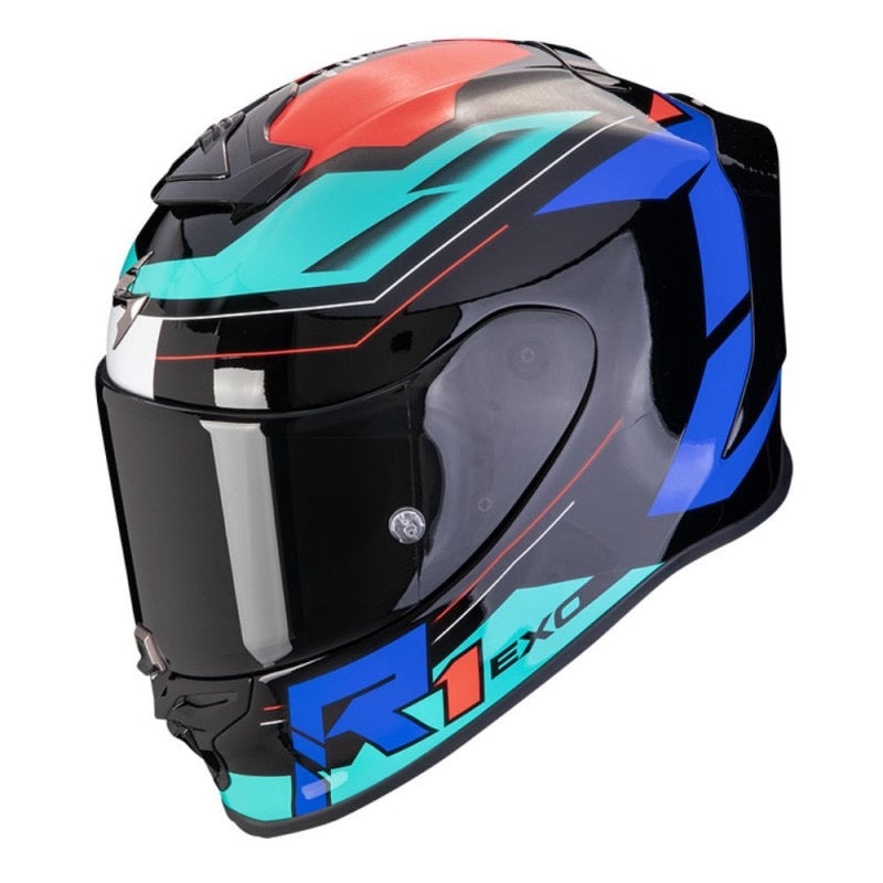 SCORPION EXO-R1 EVO AIR BLAZE NEGRO / AZUL / ROJO