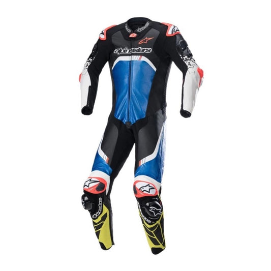 ALPINESTARS GP TECH V4 1 PC NEGRO / AZUL / AMARILLO FLUOR