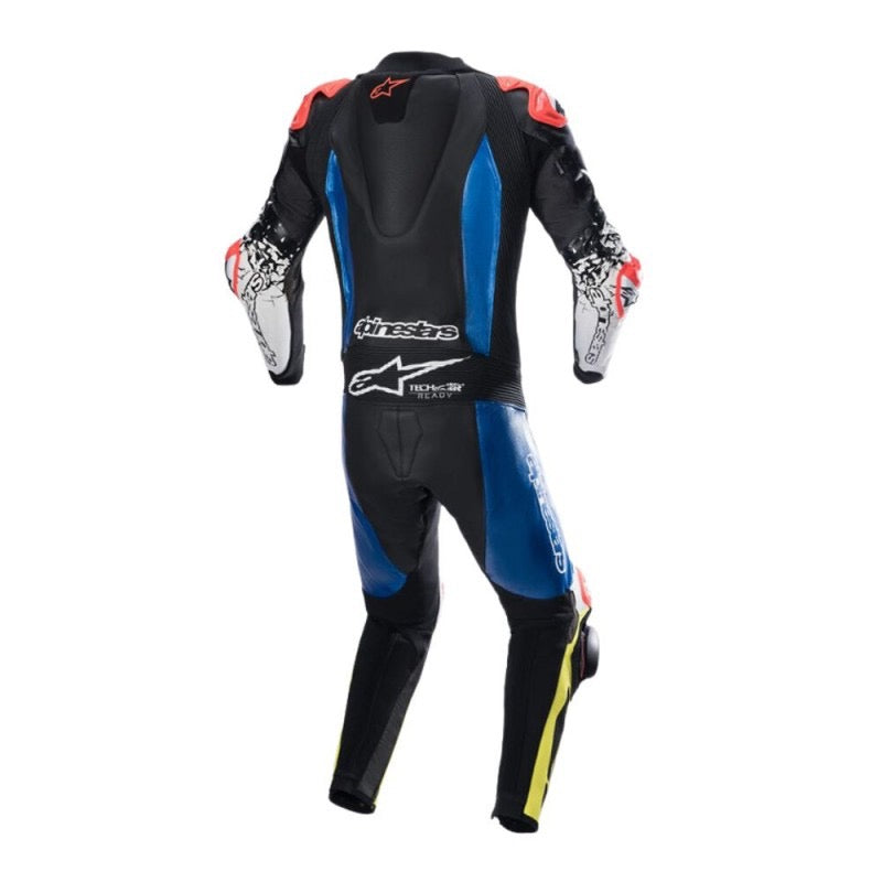 ALPINESTARS GP TECH V4 1 PC NEGRO / AZUL / AMARILLO FLUOR