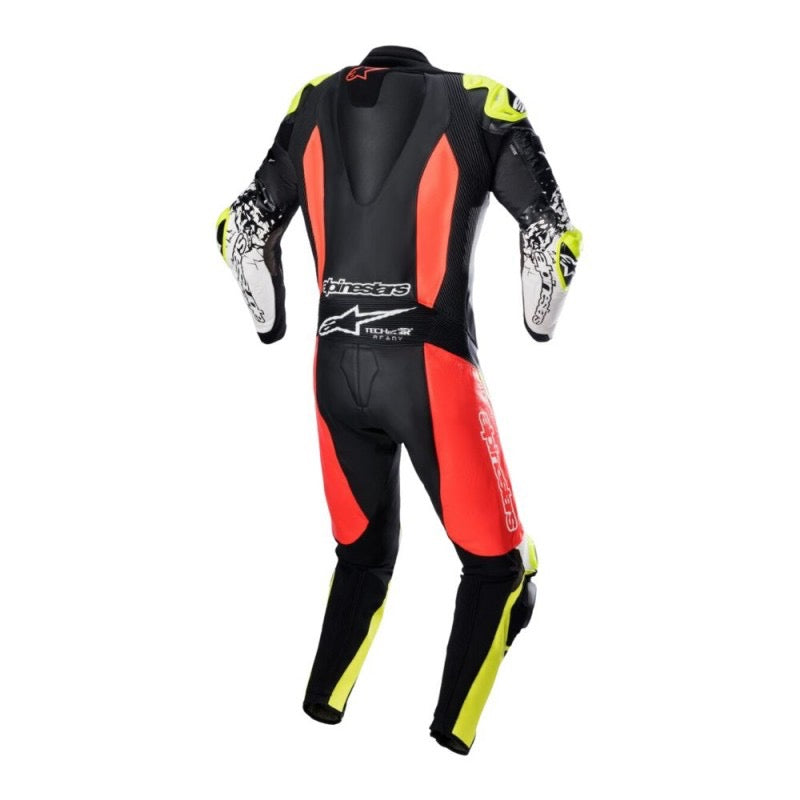 ALPINESTARS GP TECH V4 1 PC NEGRO / ROJO FLUOR / AMARILLO FLUOR