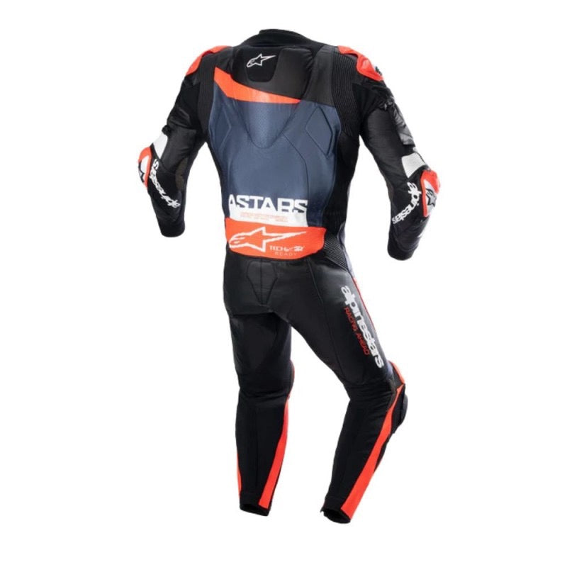 ALPINESTARS GP PLUS V4 1PC NEGRO / ROJO FLUOR / AZUL OSCURO