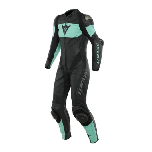 DAINESE IMATRA LADY LEATHER 1PC PERF. NEGRO / ACQUA VERDE