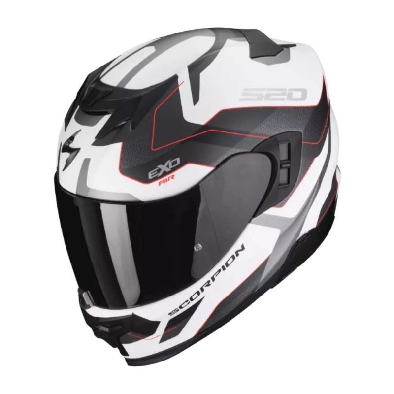 SCORPION EXO-520 EVO AIR ELAN MATE BLANCO / PLATA / ROJO