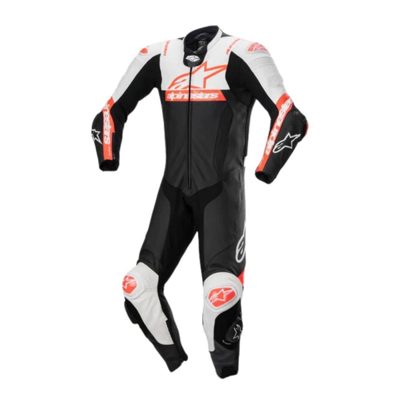 ALPINESTARS MISSILE V2 WARD 1PC LEATHER NEGRO / BLANCO / ROJO FLUOR